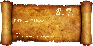 Böm Tibor névjegykártya